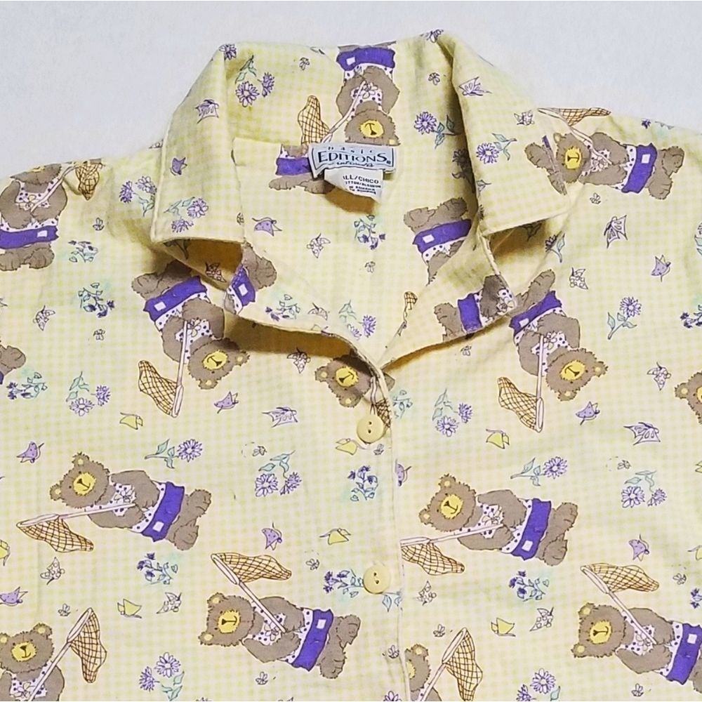 Vintage Basic Editions Gingham Teddy Bear Pajamas - image 3